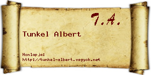 Tunkel Albert névjegykártya