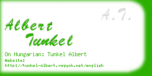 albert tunkel business card
